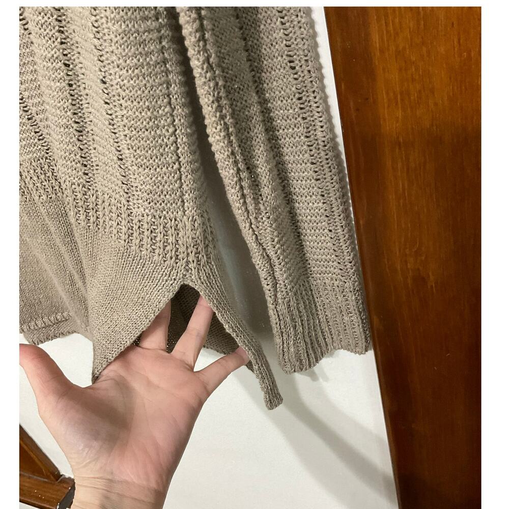 Vince. Linen Knit Sweater Women's Size Small Light Brown Pullover Crew Neck - Picture 6 of 8
